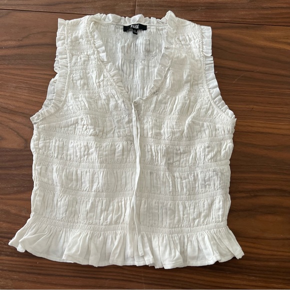 PAIGE Women's Devi Top Size S In White - Picture 4 of 12